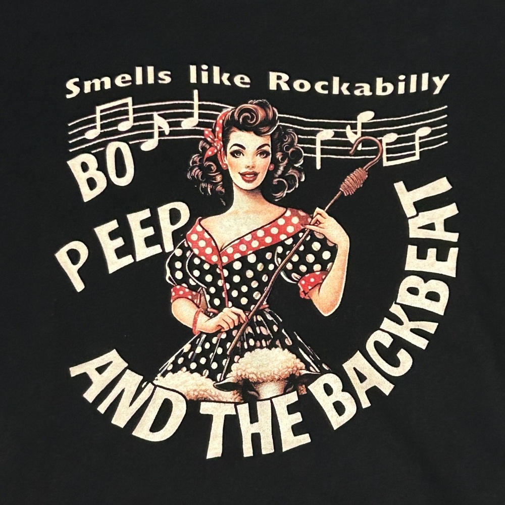 NWOT! Women's Retro Black Rockabilly Swing 50's T-Shirt - MEDIUM